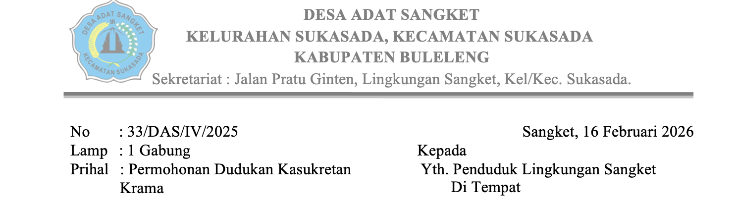 Pendataan Kasukretan Krama 2026